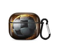 Football Soccer Bluetooth Earbuds Case Cover Full Body Shockproof Protection Hard Case Support Wireless Charging with Keychain Personalized Gift for AirPods 3