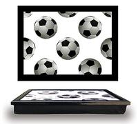 Football Soccer Cushioned Bean Bag laptray Home Laptop Tray Drinks Food Breakfast Lap Tray Football Soccer Lover Bed Tray Easy Serving Caravan Picnic Camping