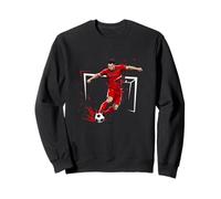 FOOTBALL SOCCER PLAYER KICK IT IN THE GOAL COMIC Sweatshirt