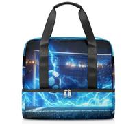 Football Soccer Sports Sports Duffle Bag for Women Men Kirls Boys Girls 21 L Weekend Overnight Bags Wet Seperated Tote Bag for Travel Gym Yoga