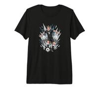 Football Soccer Striker Scoring The Penalty Comic Premium T-Shirt