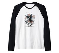 Football Soccer Striker Scoring The Penalty Comic Raglan Baseball Tee