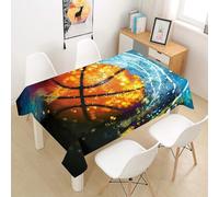Football Soccer Tablecloth Rectangular 140x240 cm - Extra Large 3D Printed Ball Sport Pattern Table Cover and Table Cloth - Wipe Clean Waterproof Polyester Fabric for Garden, Kitchen, Party 7014v