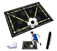 Football/Soccer Training Mat 90x60cm with Grip Socks | Non-Slip, Shock Absorption for Ball Control and Footwork, Stress Relief - Ideal for All Ages,Green