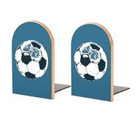 Football Soccer Wooden Bookends Non-Skid Book Holder Funny Book Organizer Book Ends Decorativer