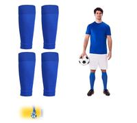 Football Sock Sleeve, 2 Pairs Soccer Shin Guards Sleeves, Cut Football Socks, Team Leg Sock Sleeve for Football Games Beginner