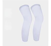 Football Sock Sleeves Football Leg Guards Men's Breathable Extended Fitness Running Knee Pads for Sports Games Beginner(White,M)