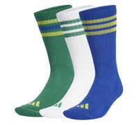 adidas Unisex 3STRIPES CUSHIONED SPORTSWEAR CREW SOCKS 3 PAIR PACK, bold green/bold blue/bright yellow, 8.5-10