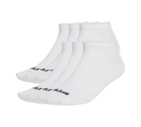 adidas Unisex LINEAR CREW SOCKS CUSHIONED SOCKS 6 PAIR PACK, White/Black, 6.5-8