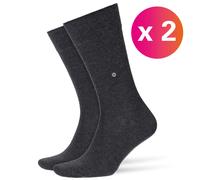 Burlington Men's Everyday Multipack M So Cotton Plain 2 Pairs Socks, Grey Anthracite Melange 3081, 6.5-11