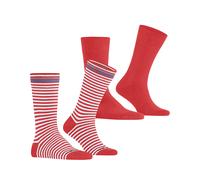 Football Socks Burlington Everyday Stripe (x2) Rouge 40/46