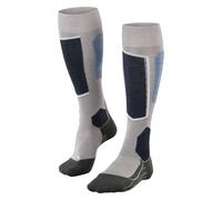 FALKE Men's SK6 Pro M Kh Wool Lyocell Functional Yarn Warm Thin 1 Pair Skiing Socks, Grey Mid Melange 3539, 8-9
