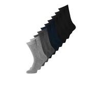 JACK & JONES 10 Pack Mens Socks Comfortable Crew Socks Multipack Walking Running Jogging Gym Socks for Men, Dark Grey Colour, Size- One Size