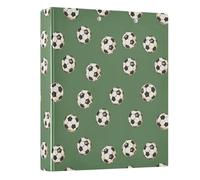 Football Sport on The Green Background 3 Ring Binder 1.5 Inch Round Ring Binder View Binder Holds 200 Documents for Home School Office Use