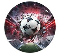 Football - Sports 1000 Piece Round Puzzle Creative Lmpossible Hard Dificult Challenging Games for Adults And Kids 1000pcs (67.5x67.5cm)