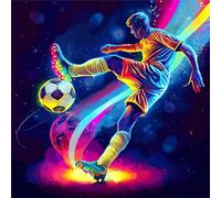 Football Sports Diamond Painting Kits,DIY 5D Diamond Art Painting Kit Full Square Drill,16x16 in Gem Art Embroidery Cross Stitch Painting by Numbers for Adults Kids Living Room Bedroom Wall Decor