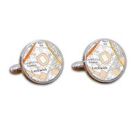 Football Stadium Map Cufflinks, Cardiff City Ground Map Cuff links, Cardiff City Stadium Map Cufflinks, Round Football Cuff Links