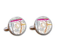 Football Stadium Map Cufflinks, Stoke City Ground Map Cuff links, Bet365 Stadium Map Cufflinks, Round Football Cuff Links