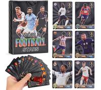 Football Star Cards, 55Pcs 2026 Gold Foil Champions Premier League Collectible FootBall CardS, Golden Baller & Euro Football Cards 2026 for Fans Collectors Children and Adults (Black)