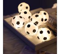 Football String Lights 1.5m 10LEDs World Cup Decorative Lights White Light Battery Operated Soccer Shaped Fairy Light Boys Bedroom Accessories for Indoor Outdoor Home Bedroom Garden Party Birthday