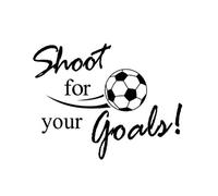Football Style Art Decor Wall Sticker Shoot for Your Goal Quotes Wall Decal Vinyl Removable Art Wallpaper 57X44Cm