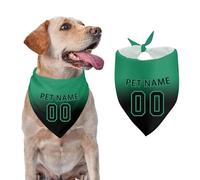 Football Style Dog Bandana, Personalized Pet Scarf Triangle Kerchief with Name and Number, for Small Medium Large Dogs (2-Green)