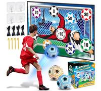 Football Target Toss Game for Kids, Indoor & Outdoor Garden Play Set with 2 Soft Balls & Foldable Felt Goal, Birthday for Boys & Girls Aged 3-12