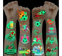 Football Tattoos for Children, 20 Sheets Luminous Tattoos Football Gifts Boys, School Cone Filling School Child 2025 Boy, First Day of School Gift Contents School Cone Boy Football