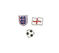 Football Team Croc Charms Set, Scotland, England, Wales National Emblems with Soccer Ball design (England)