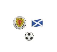 Football Team Croc Charms Set, Scotland, England, Wales National Emblems with Soccer Ball design (Scotland)