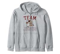 Football Team Jesus Christian Faith Bible Game Day Sports Zip Hoodie