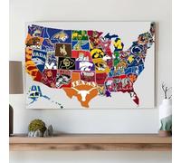 Football Teams Logo Map Posters Art Print College Football Teams Logo Major League Rugby Map Wall Art Decor For Man Caves Sports Bars Bedroom Living Room NFL Teams Aesthetic Wall Decor (146)