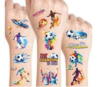 Football Temporary Tattoos, 12 Sheets Football Glitter Tattoos for Kids, Gifts for Boys Girls, Party Bags, Birthday Decorations
