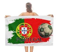 Football Theme Portugal Beach Bath Towel Pre-Washed 31x51 Inch Soft Cotton Travel Cruises Hotel Swim Towels Cute World State Map Flag Adult Bath Towel Bachelorette Party Favor Bridal Shower Gift