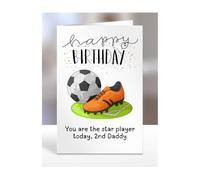 Football Themed Birthday Cards Gifts for 2nd Daddy, You're the star player today, presents for him, her, adult, younger, older, boys, girls, men, women, A5-323a_3