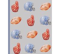 Football Themed Composition Book | Helmets & Foam Fingers | Boys Journal | School Gift | College Ruled | 7.5 x 9.25 | 120 Pages |