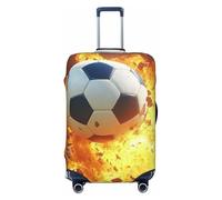 Football Through The Wall Elastic Travel Luggage Cover Suitcase Protector, Print Suitcase Baggage Cover Anti-Scratch