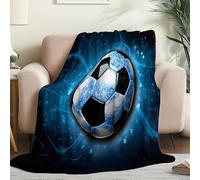 Football Throw Blanket 200 x 240 cm Dark Blue Flannel Fluffy Fleece Blanket Soft Lightweight Warm Blankets and Throws for Bed Sofa and Couch A-4881