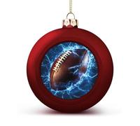 Football Thunder Christmas Balls for Tree Decoration PC Baubles Hanging Ornaments Festive Decor 2PCS