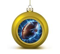 Football Thunder Christmas Balls for Tree Decoration PC Baubles Hanging Ornaments Festive Decor 4PCS