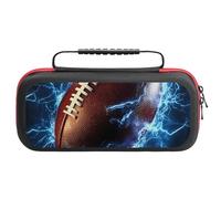 Football Thunder Compatible with Switch Carrying Case Waterproof Protective Travel Bag with 20 Game Card Slots