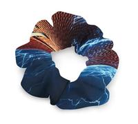 Football Thunder Women Scrunchies for Ponytail Holders Soft Satin Elastic Hair Ties for All Hair Types