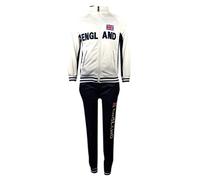 Football Tracksuit Jacket and Pants Set for Boys New Kids Sportswear with Zip Up Top and Bottoms Girls Football Training Kit England White 5-6 Years