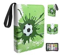 Football Trading Cards Album, 400 Pockets Trading Card Binder with Removable Sleeves, Waterproof Game Card Storage Folder with Zipper, 50 Pages, 8 Pockets Each Sheet (Double Sided)