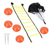 Football Training Ladder, Disc Drag Parachute Set Jump Lattice Agile Training Rope PP Polyester Speed Agile Train Kit Teacher Tools for Athletic Sports