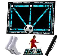 Football Training Mat, 90x60cm Non-Slip Soccer Skills Practice Pad, Dribble Ball Control Footstep Practice Rug for Teens Adults, Perfect Birthday Christmas Football Gifts for Boys Teenage Kids