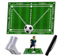 Football Training Mat, 90x60cm Non-Slip Soccer Skills Practice Pad, Dribble Ball Control Footstep Practice Rug for Teens Adults, Perfect Birthday Christmas Football Gifts for Boys Teenage Kids (Turf)