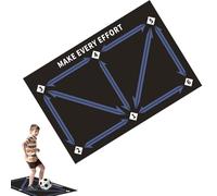 Football Training Mat - Agility Footstep Pattern, Durable Anti Slip, Lightweight Foldable Design | Soccer Practice Equipment, Silent Movement Training, Indoor Outdoor, Speed Coordinat
