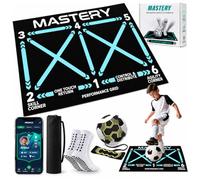 Football Training Mat and Kick Trainer with Mastery APP - Mastery Skills Footwork Mat 90x60cm Football Gifts for Boys | Pro Dribble Ball Control & Stress Relief Games for Kids Girls