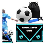 Football Training Mat, Foldable Training Device, Dribble Mat with Football Trainer Set, for Adults and Athletes, Outdoor Place, Office and Garden for Skill Development
